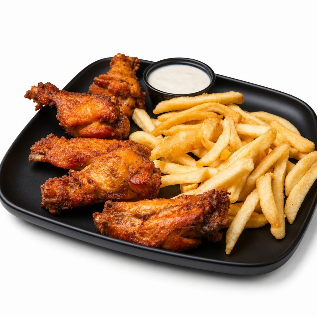 30 Piece Wings with Fries.
