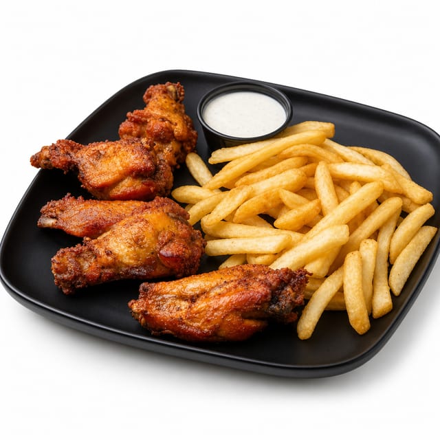 10 Piece Wings with Fries.