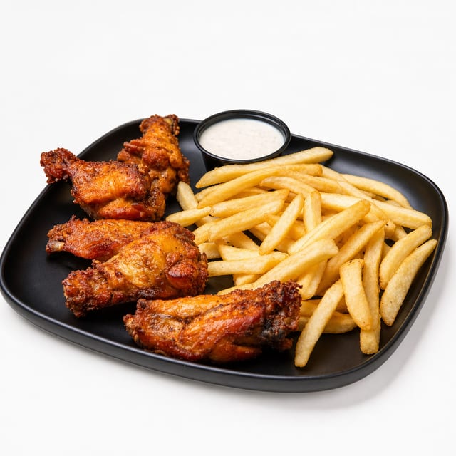 20 Piece Wings with Fries.