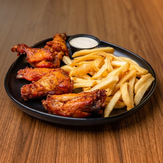 10 Piece Wings with Fries.